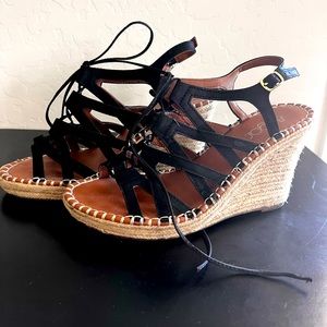 sugar black wedges, size 8 1/2 womens,